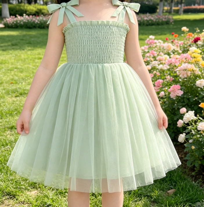 Girls' Puff Skirt Sundress Casual Dress