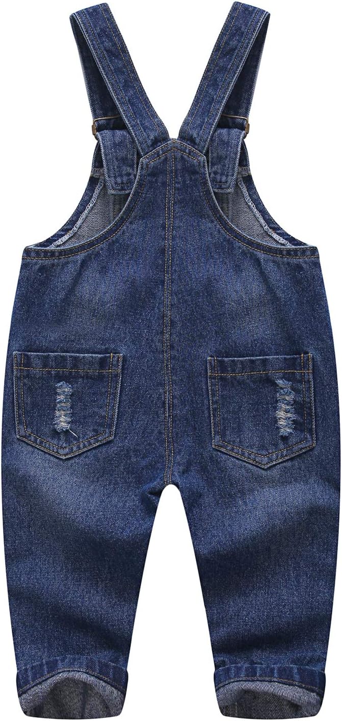 Boys' Distressed Denim Overalls (Cargo Style) - Image 2